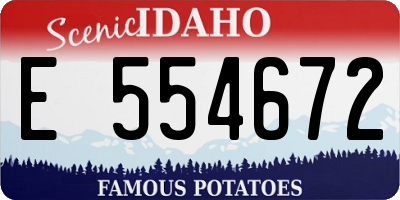 ID license plate E554672