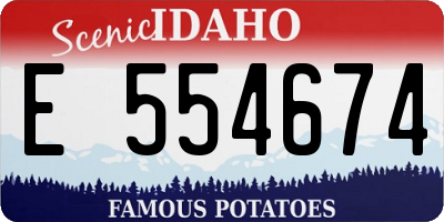 ID license plate E554674