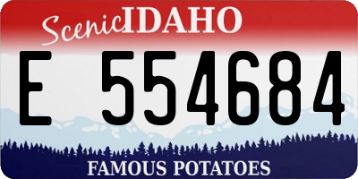ID license plate E554684