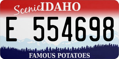 ID license plate E554698