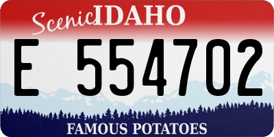 ID license plate E554702