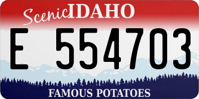 ID license plate E554703