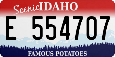 ID license plate E554707