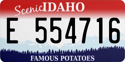 ID license plate E554716