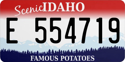 ID license plate E554719