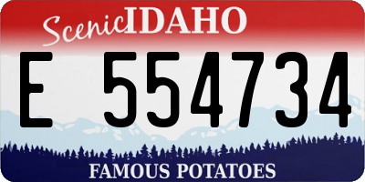 ID license plate E554734