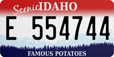 ID license plate E554744