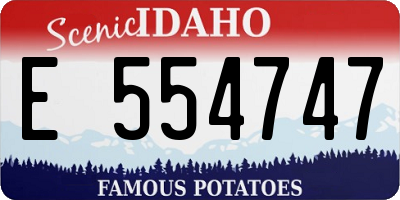 ID license plate E554747