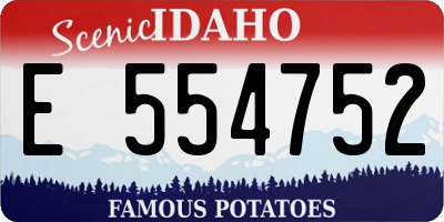 ID license plate E554752