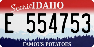 ID license plate E554753