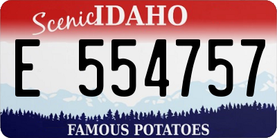 ID license plate E554757