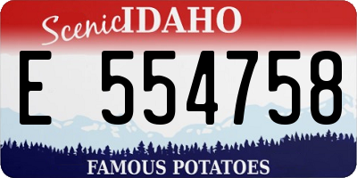 ID license plate E554758