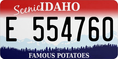 ID license plate E554760