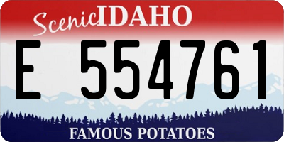 ID license plate E554761