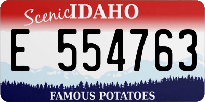 ID license plate E554763