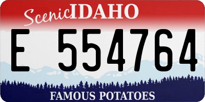 ID license plate E554764