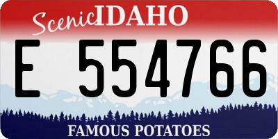 ID license plate E554766