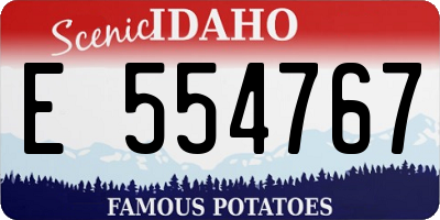 ID license plate E554767