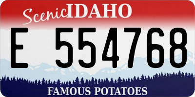 ID license plate E554768