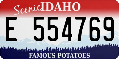 ID license plate E554769