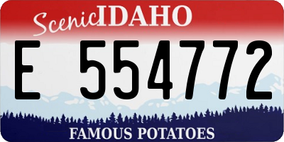 ID license plate E554772
