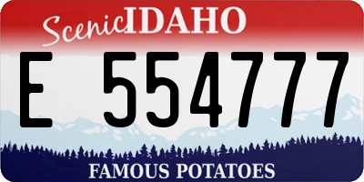 ID license plate E554777