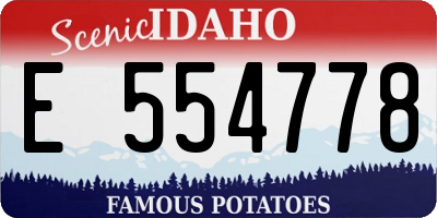 ID license plate E554778