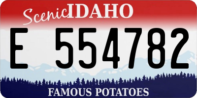 ID license plate E554782