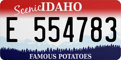 ID license plate E554783