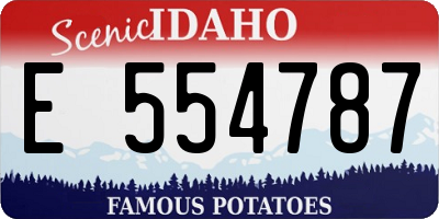 ID license plate E554787