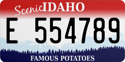 ID license plate E554789