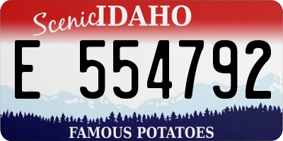 ID license plate E554792