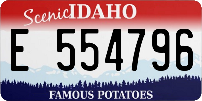 ID license plate E554796