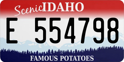 ID license plate E554798