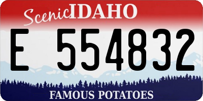 ID license plate E554832