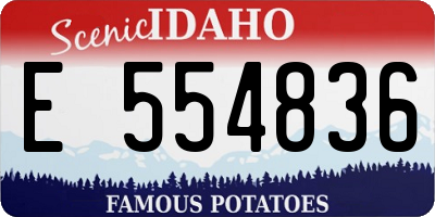 ID license plate E554836