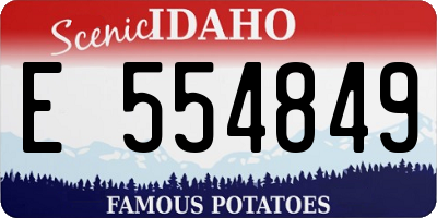 ID license plate E554849
