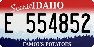 ID license plate E554852