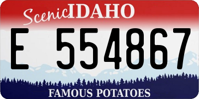 ID license plate E554867