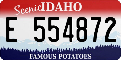 ID license plate E554872