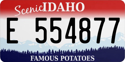 ID license plate E554877