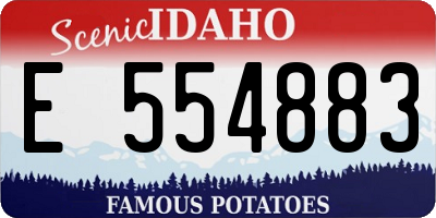ID license plate E554883