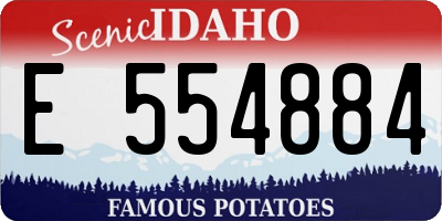 ID license plate E554884