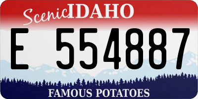 ID license plate E554887