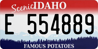 ID license plate E554889