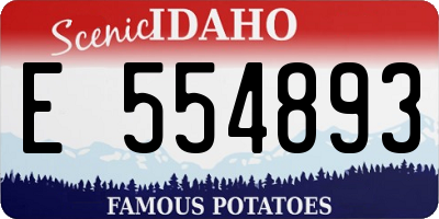 ID license plate E554893