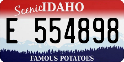 ID license plate E554898