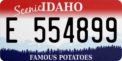 ID license plate E554899