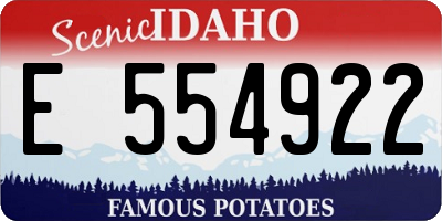 ID license plate E554922
