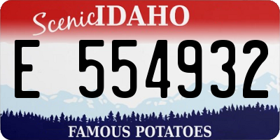 ID license plate E554932